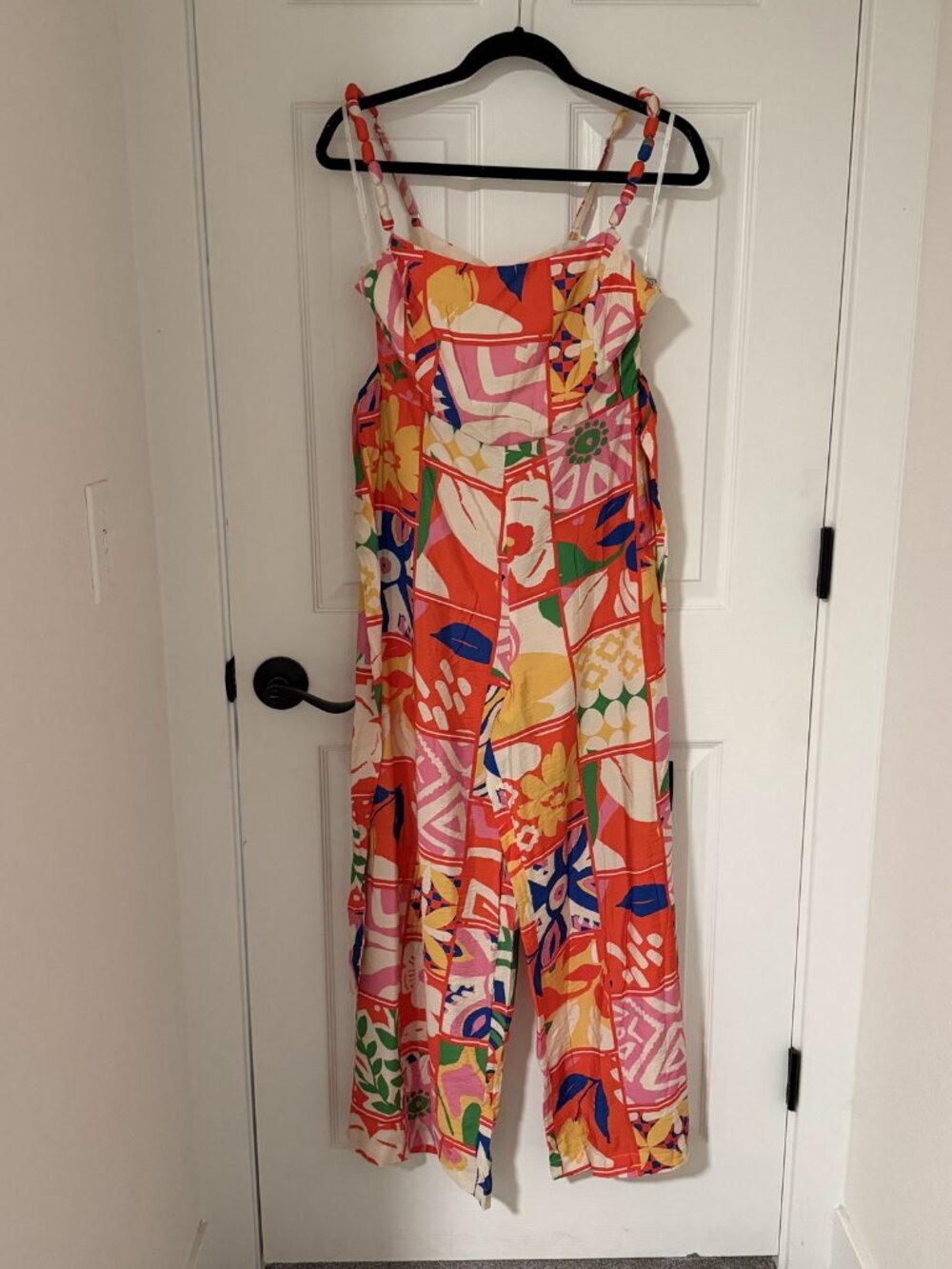 Lulus Bold Extravagance Sleeveless Wide-Leg Jumpsuit Red Multi Print Size M